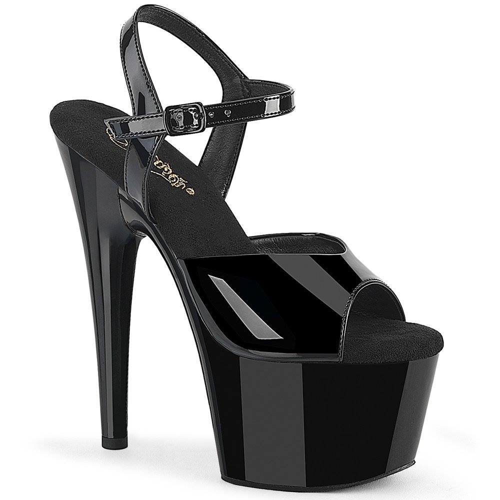 Pleaser - ADORE709WR Ankle strap sandal - Black Product image